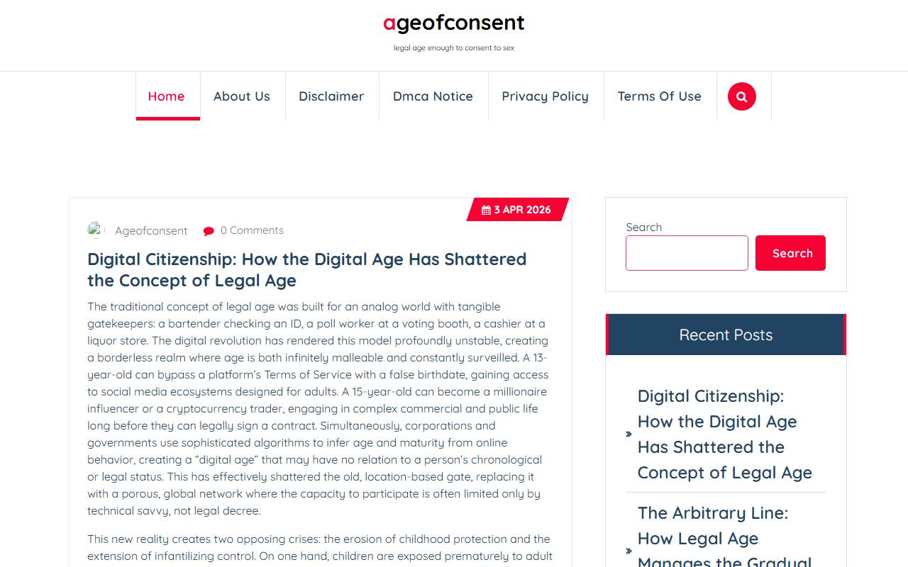Age of Consent Chart
